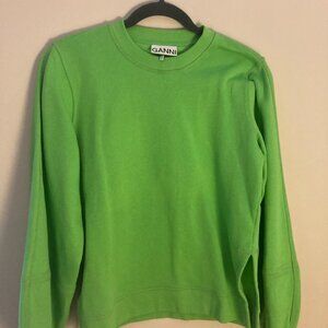 Ganni neon green oversize sweater